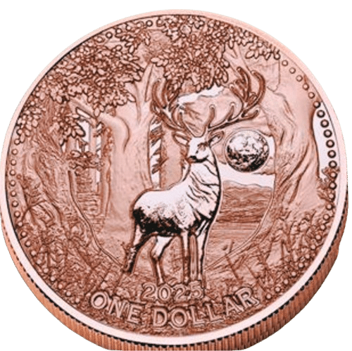 ÉNORME cerf blanc à 1 $, Ø 65 mm, 155,55 g, Mesa Grande USA 2025